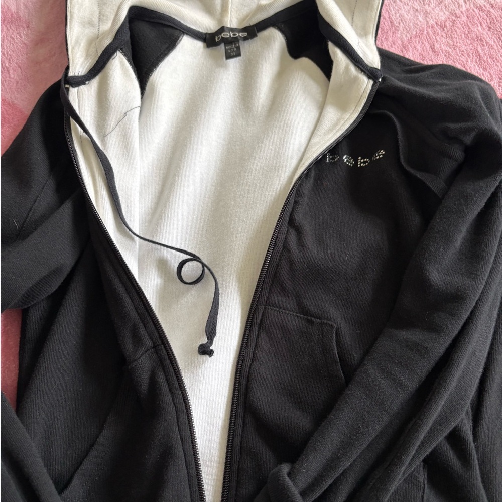 Bebe Zip-Up Hoodie and Cropped Pants Set - Picture 3 of 8